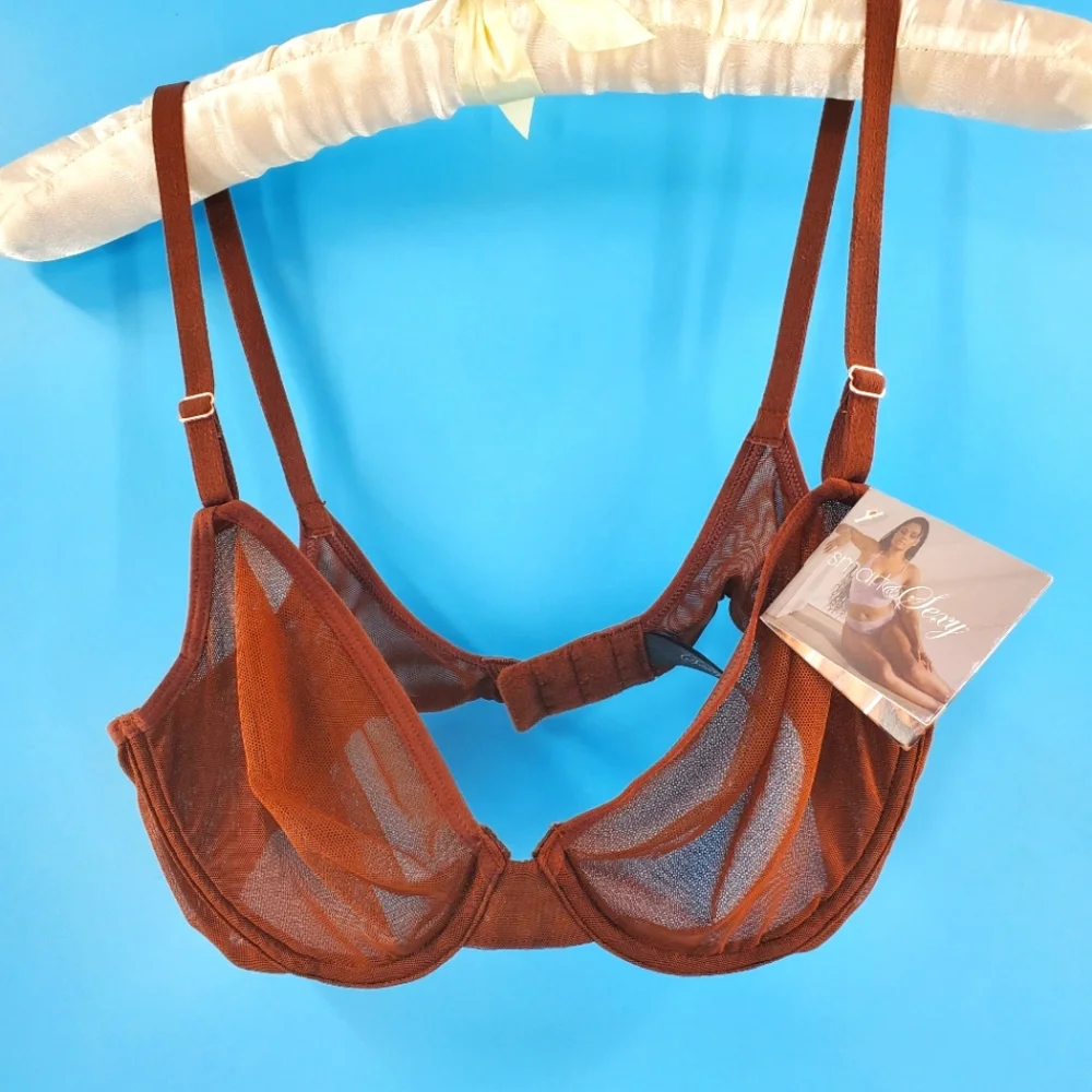 Smart and Sexy NWT brown mesh bra 34B